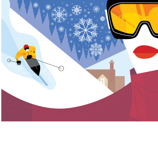 Scene of people skiing